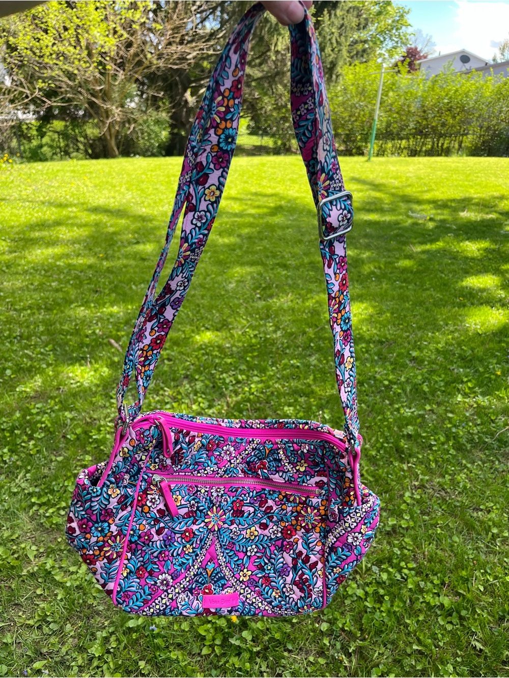 Vera Bradley Floral Pink Quilted Crossbody Shoulder Bag